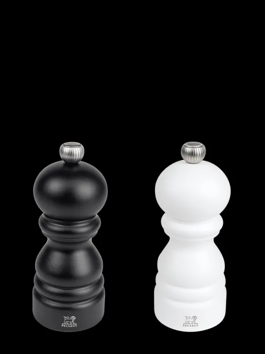 Best Paris Salt and pepper mill set, matte black and white, 12cm – 4.75 in. Salt|Salt & Pepper Mill Sets