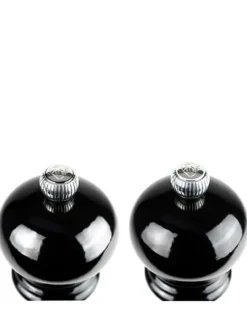 New Paris wooden salt and pepper mill set in black gloss, 18cm Salt|Salt & Pepper Mill Sets