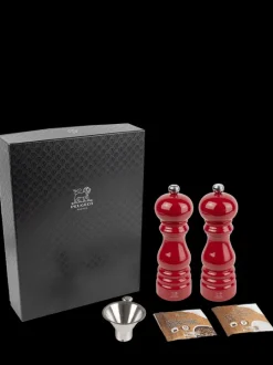 Cheap Parisrama gift set Set of vibrant 18cm wooden salt and pepper mills in passion red, presented in a beautiful gift box along with a stainless steel funnel for easy, efficient refilling. Salt|Salt & Pepper Mill Sets