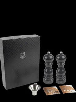 Cheap Parisrama gift set Set of contemporary 18cm wooden salt and pepper mills in , presented in a beautiful gift box along with a stainless steel funnel for easy, efficient refilling. Salt|Salt & Pepper Mill Sets