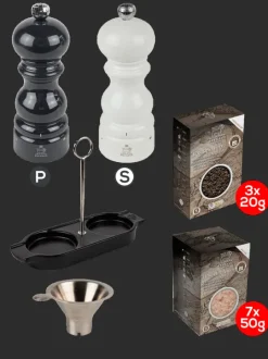 Clearance Parisrama u'select and ivory pack 6in Duo of u'select wooden pepper and salt mills with stainless steel funnel For The Host With The Most|For The Foodie