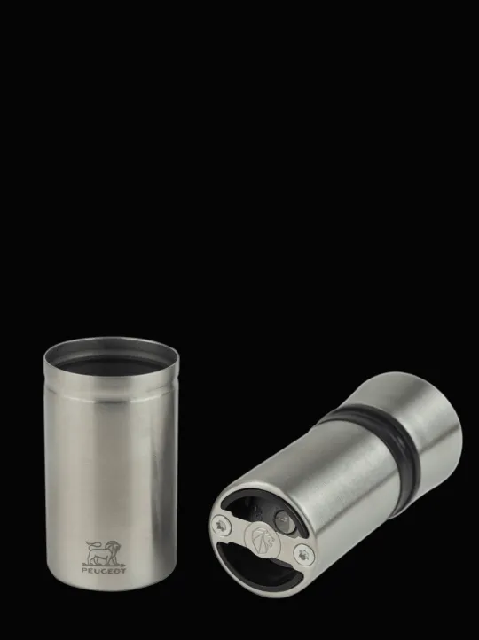 Fashion Pocket Compact pepper mill in stainless steel with a protective felt sleeve, 10 cm Pepper|Pepper Mills