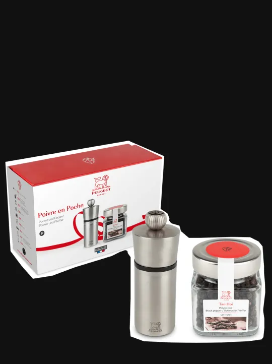 New Poivre en poche pocket stainless steel pepper mill with vietnam black pepper 70g Pepper|Pepper Mills