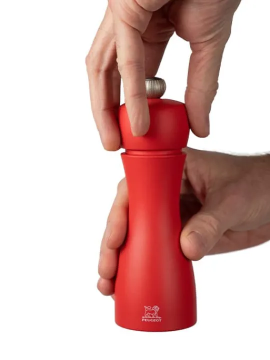 Sale Tahiti Manual beech wood pepper mill in brick red, 15cm - 5in Pepper|Pepper Mills