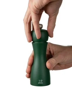 Sale Tahiti Manual beech wood pepper mill in moss green, 15cm - 5in Pepper|Pepper Mills