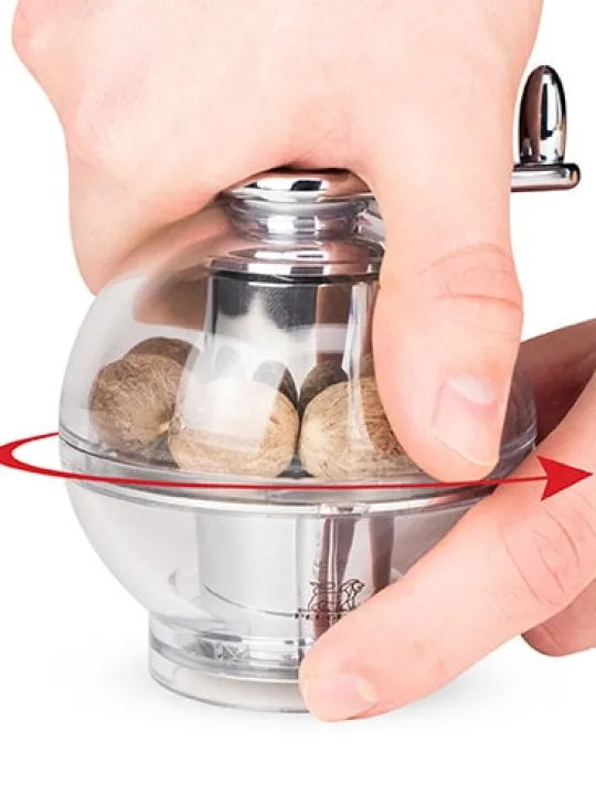 Hot Tidore Manual acrylic nutmeg mill, 11cm Speciality Spice Mills