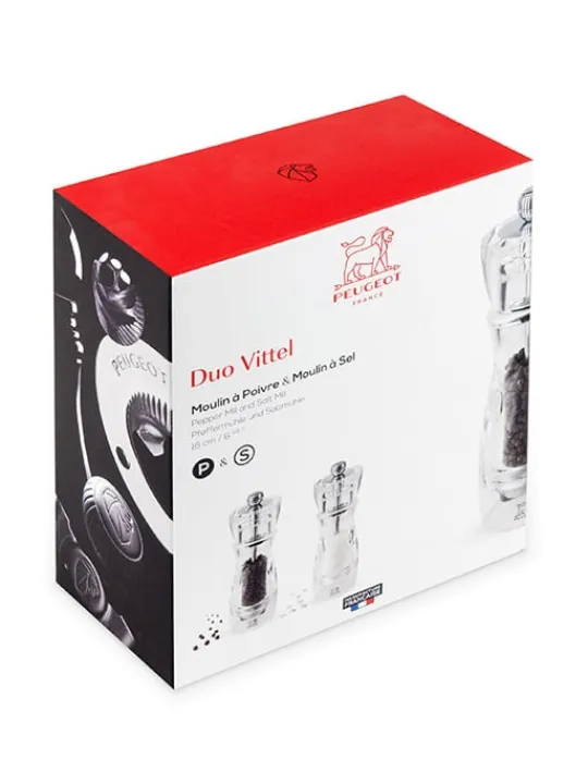 New Vittel Duo of manual salt and pepper mills, acrylic, 16 cm Salt|Salt & Pepper Mill Sets
