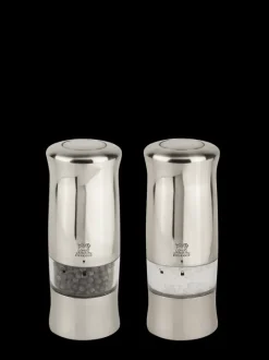 Shop Zeli Set of electric stainless steel salt and pepper mills, 14cm Salt|Salt & Pepper Mill Sets